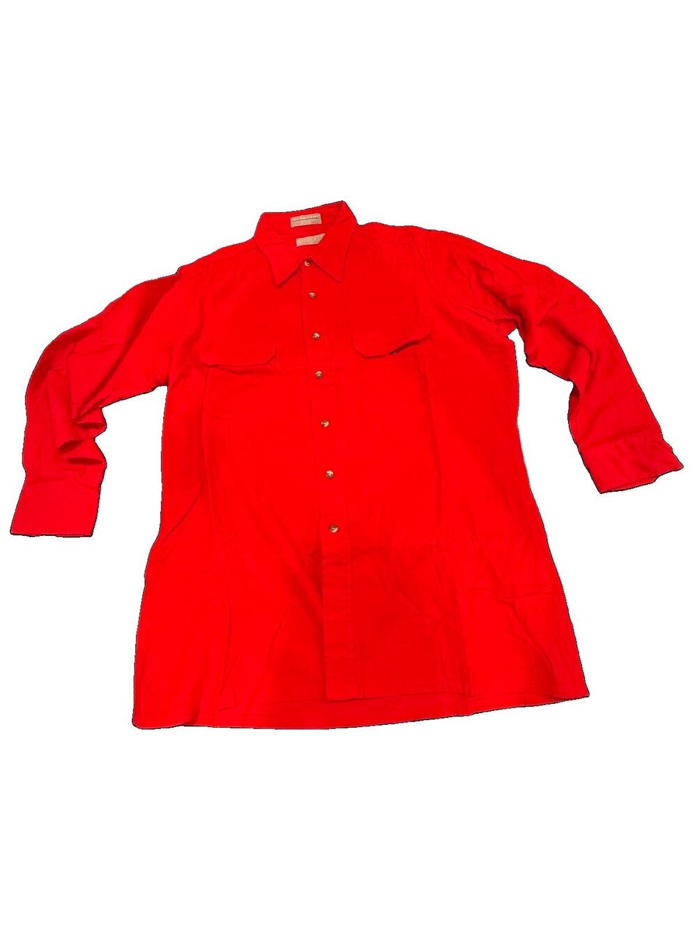 Andhurst The Custom Shirt Men’s XL Red Button Front Long Sleeve Work Shirt 23x31